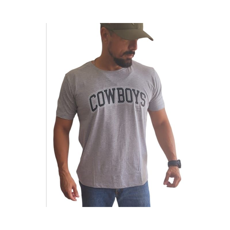 Camiseta Cinza Mescla Cowbo... - TEXAS RANGERS