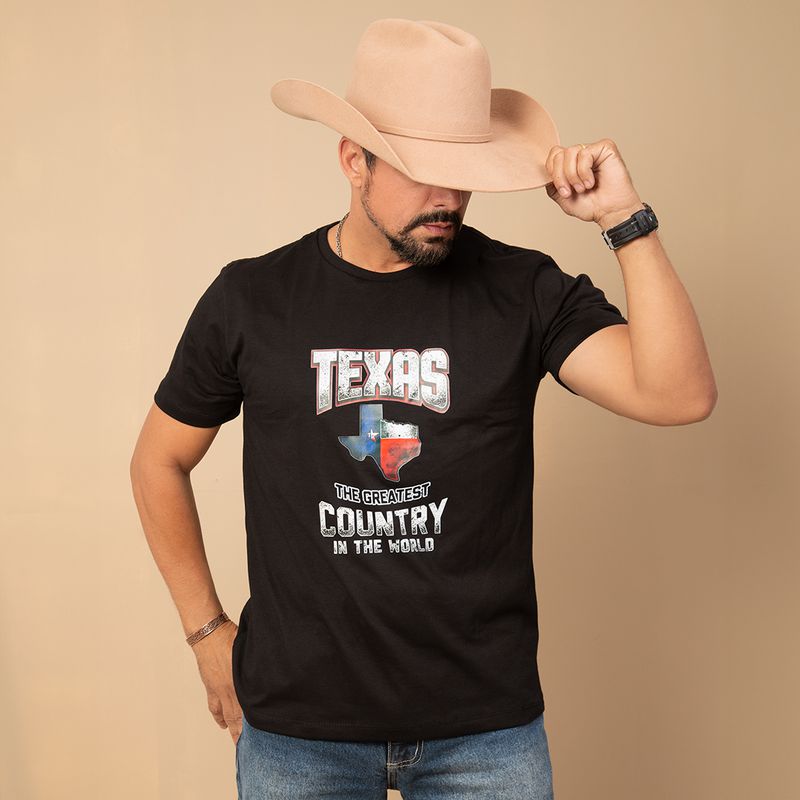 Camiseta Masculina Preta Ma... - TEXAS RANGERS