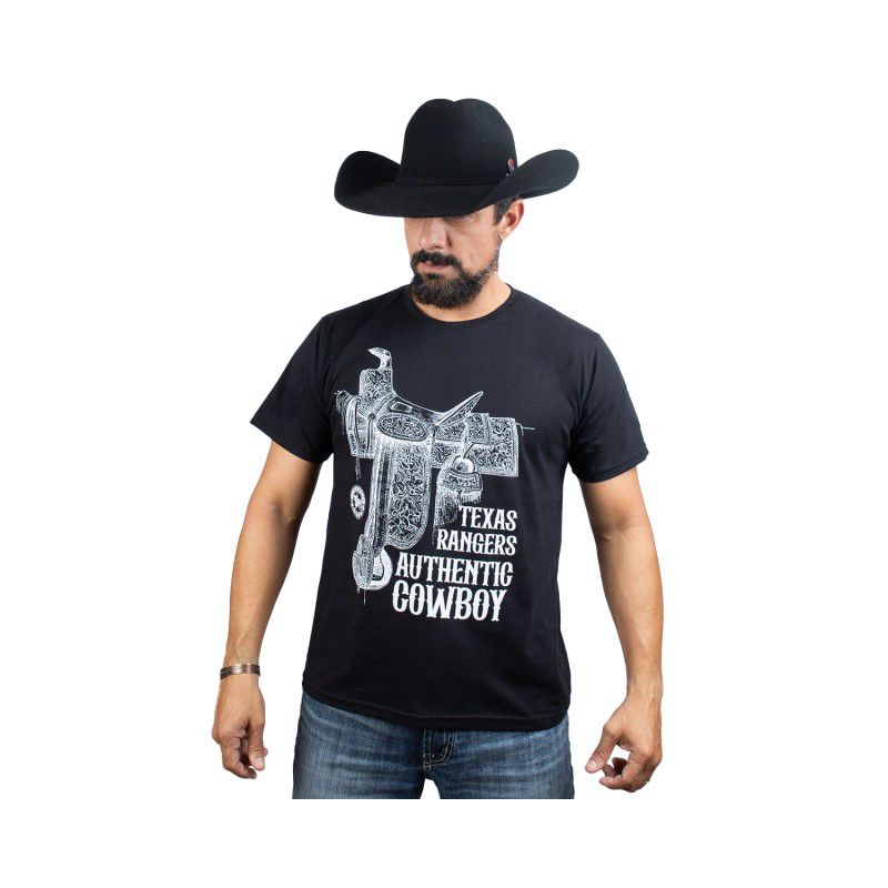 Camiseta Preta Sela - CEM16 - TEXAS RANGERS