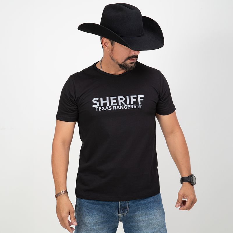 Camiseta Preta TR Sheriff -... - TEXAS RANGERS