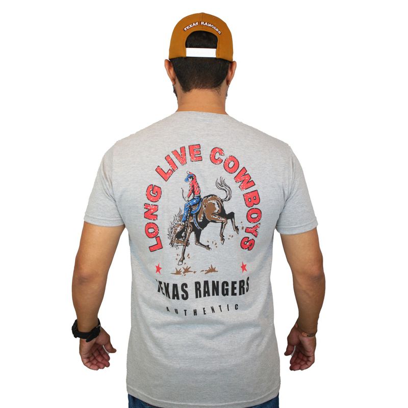 Camiseta Cinza Long Live - ... - TEXAS RANGERS