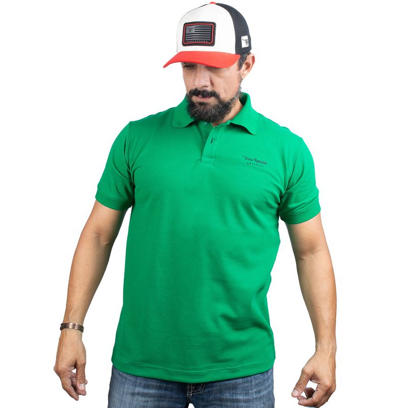 Camiseta Polo TR - Verde Ba... - TEXAS RANGERS