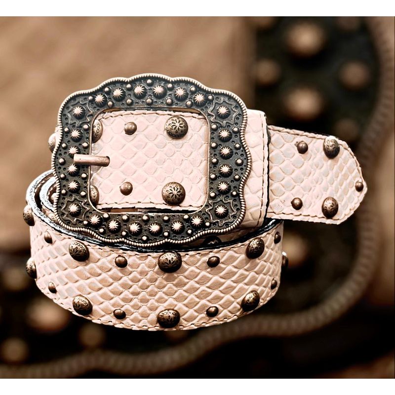 Cinto TR de Couro Croco Ros... - TEXAS RANGERS