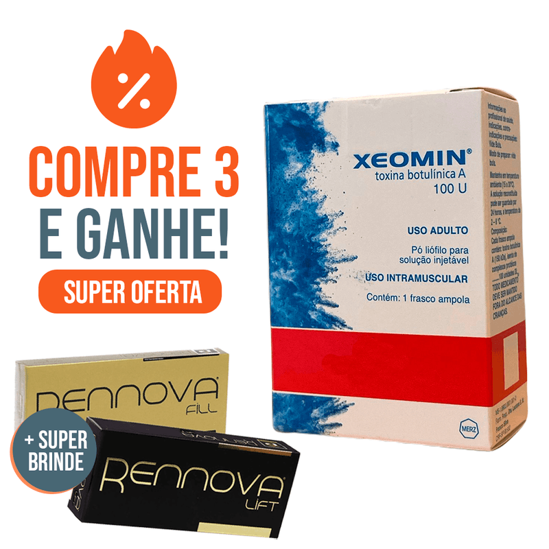 3 TOXÍNAS XEOMIN MERZ 100UI [COMPRE 3 E GANHE 1 BRINDE]