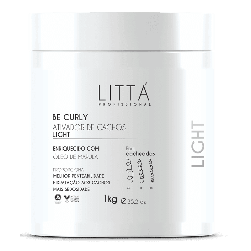 POTE- Ativador de Cachos Be Curly Light 1L- Littá ... - BELABERE