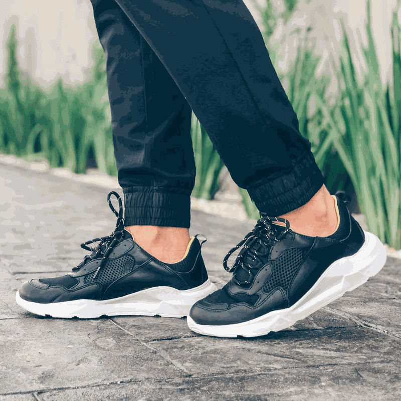 Tênis Sneaker Masculino Couro Preto Forro Neon Ber... - Berlutini Shoes