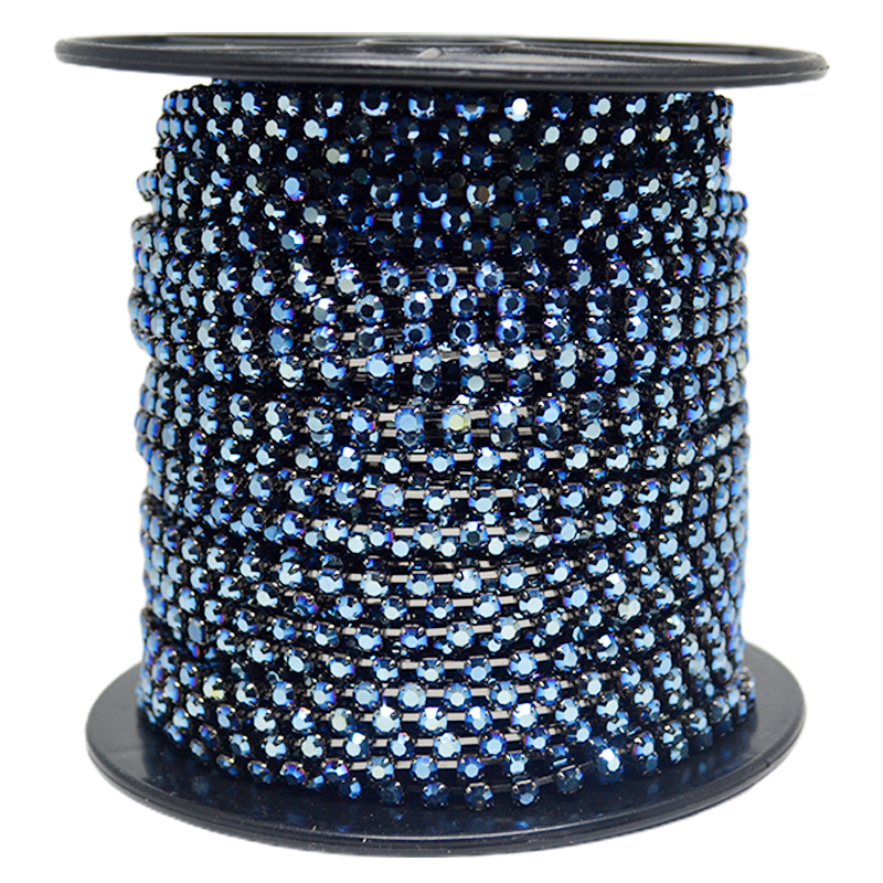 Corrente Ss16 / Pl32 - Pedra Hematite Blue, Banho Grafite.