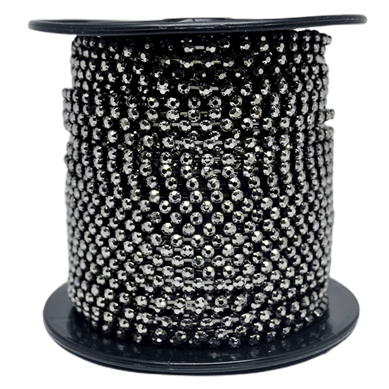 Corrente Ss16 / Pl32 - Pedra Hematite Grafite, Banho Grafite.