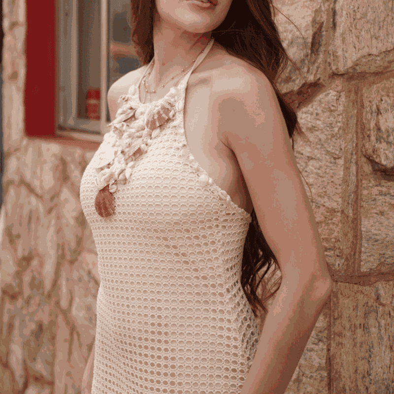 Vestido Conchas - 2026049701607 - Ella Moda Praia