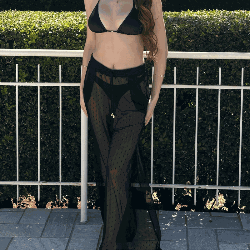 Calça Tule Preta - 2042587901606 - Ella Moda Praia