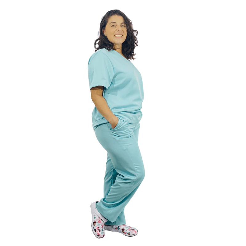Pijama Cirúrgico Feminino Verde Água | Empório Materno