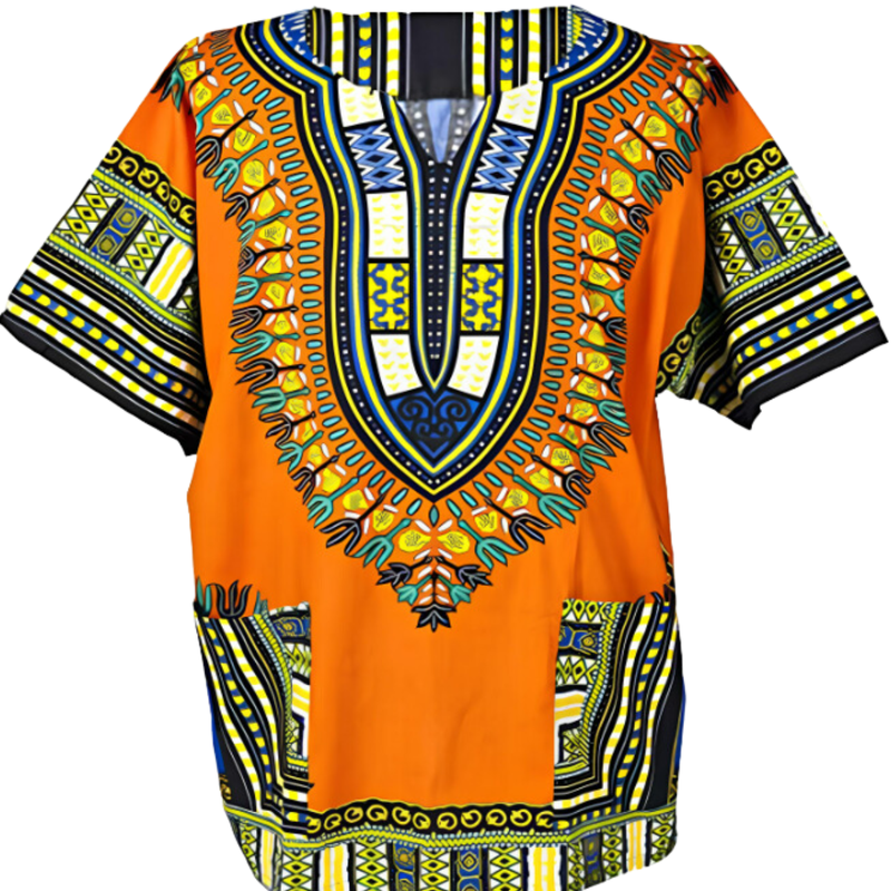 Bata Africana Dashiki Laranja - Estilo Afro