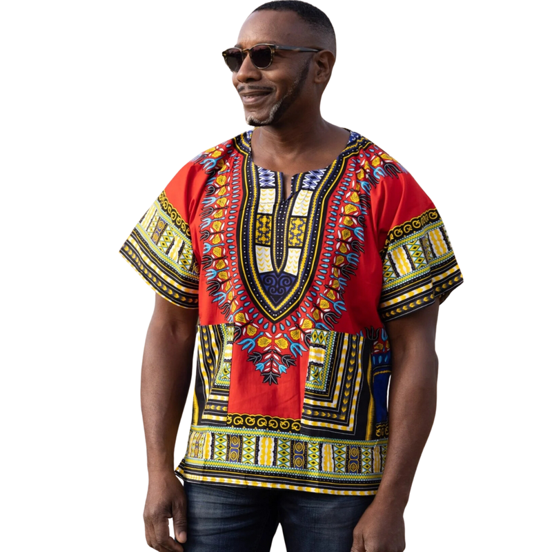 Bata Africana Dashiki Vermelha - Estilo Afro