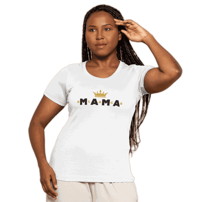 Camiseta Menina Rainha Negra Mama - Estilo Afro