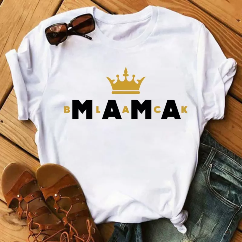 Camiseta Menina Rainha Negra Mama - Estilo Afro