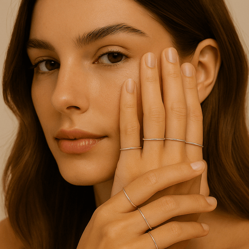 Anel Liso- banho prata 