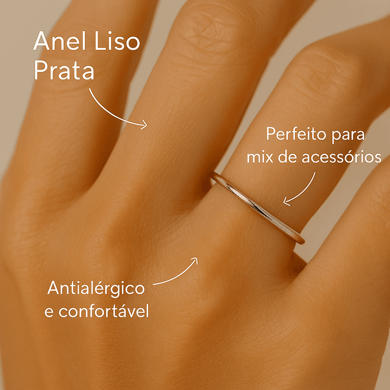Anel Liso- banho prata 