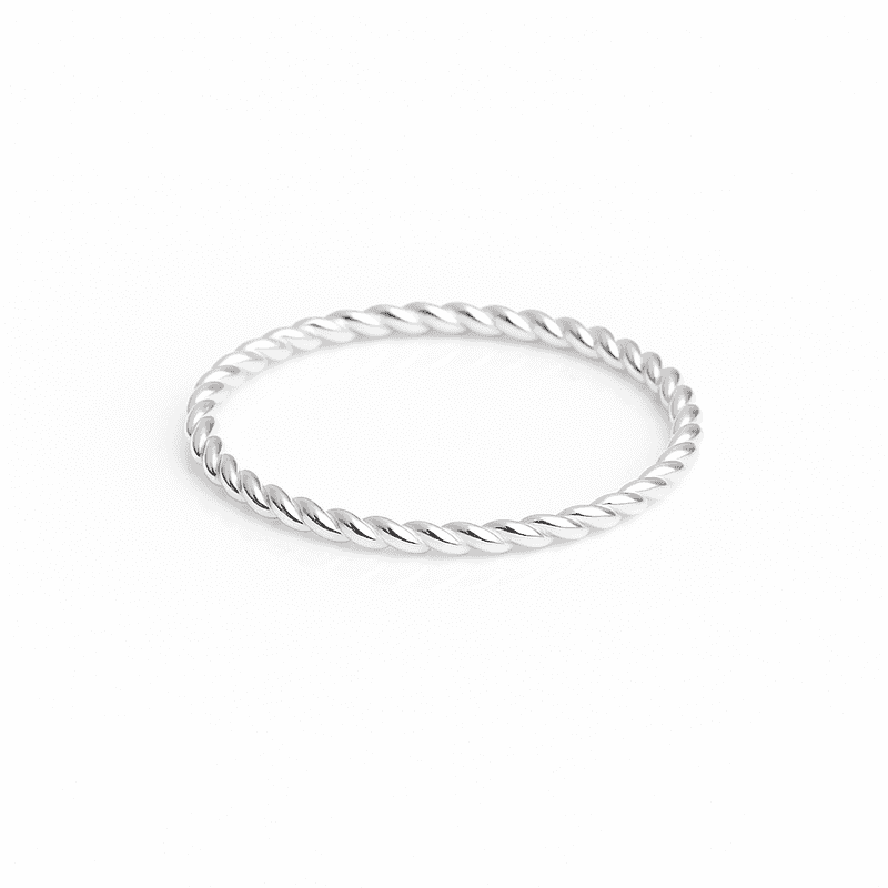 Anel Trançado- banho de prata