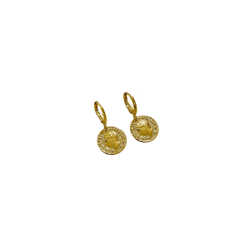 Argolinha Moeda M- banho ouro 18k