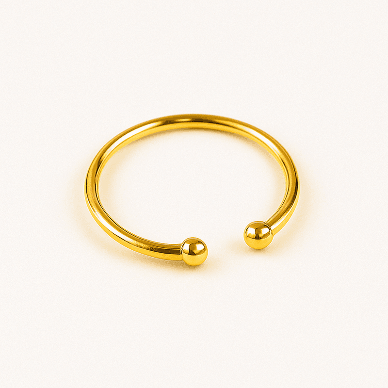 Anel Liso Ajustável- banho ouro 18k