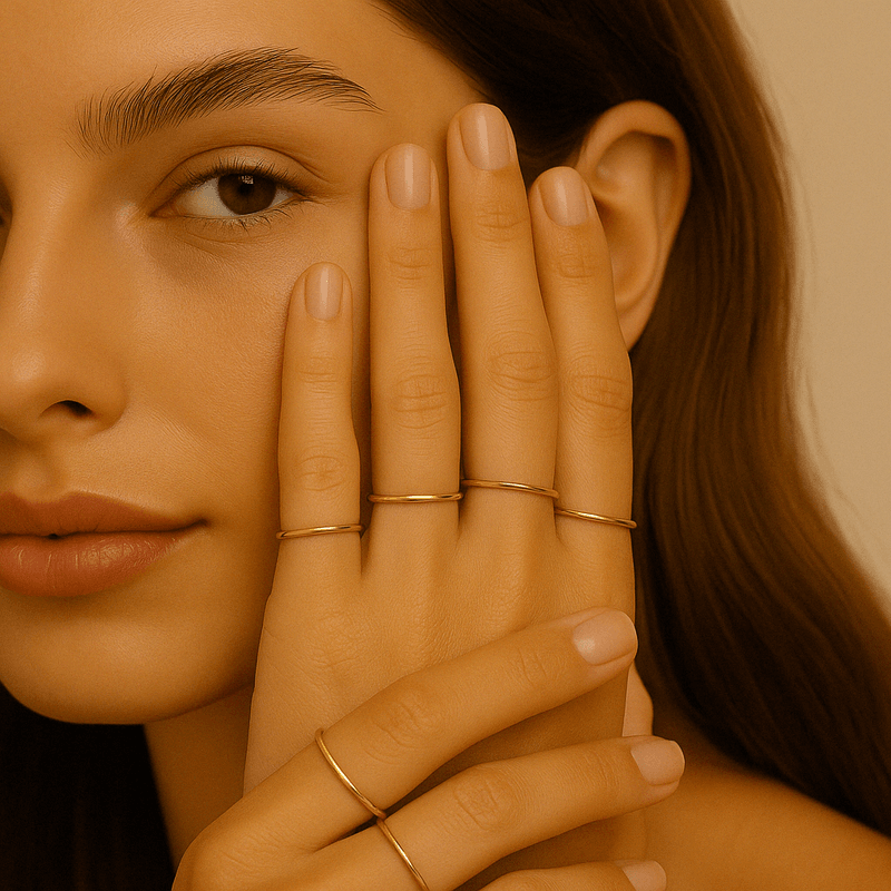 Anel Liso Ajustável- banho ouro 18k