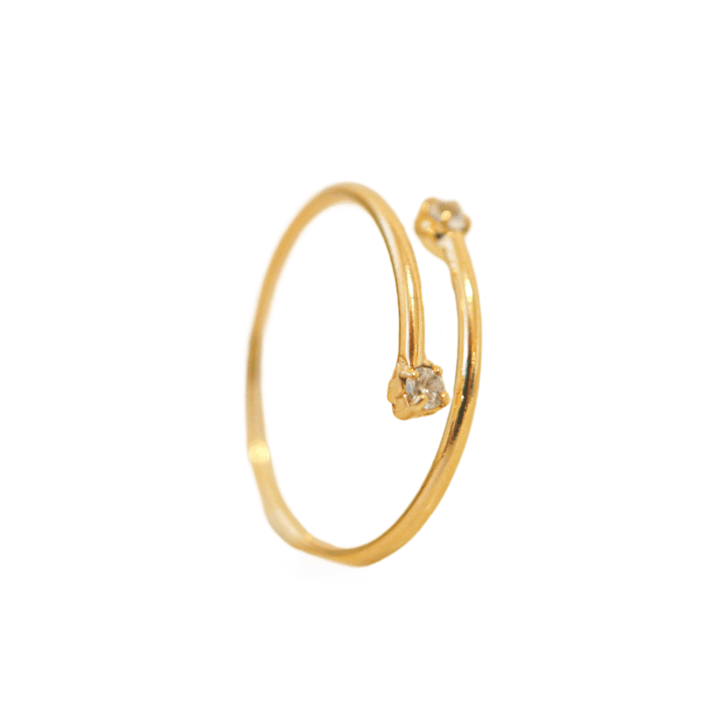 Anel Jade Ajustável- banho ouro 18k