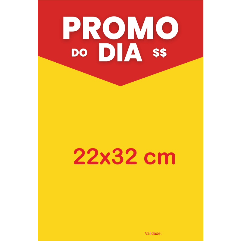 Cartaz promo do dia 22x32cm