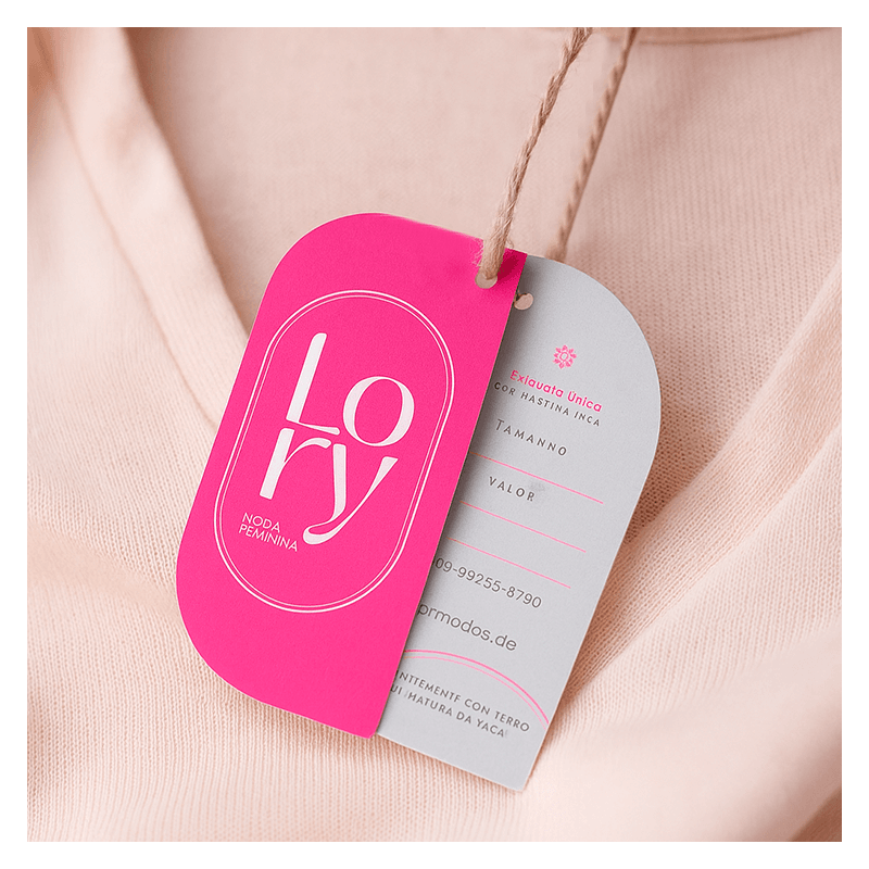 TAG ROUPA FOLHA PERSONALIZADO - Couché 300g Impressão Frente e Verso
