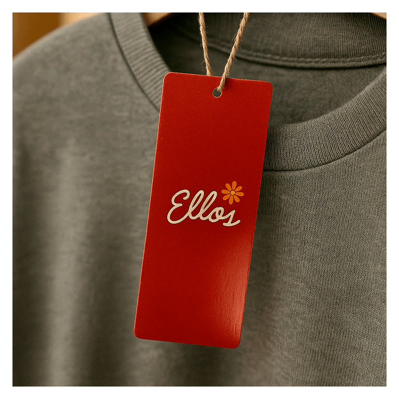 Tag para Roupa fino Personalizado Papel Couchê 300g - Impressão Frente