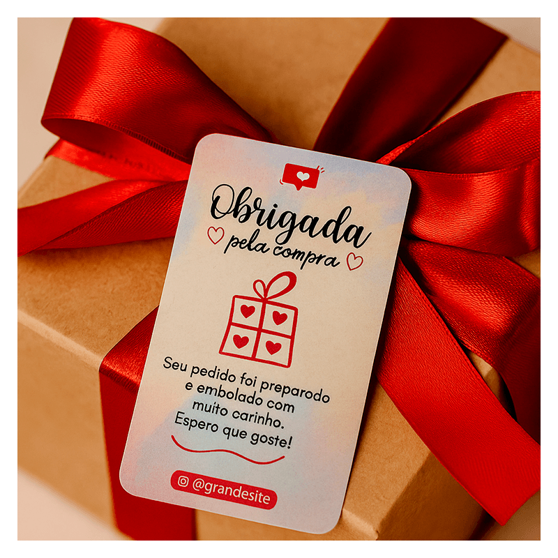 Cartão de Agradecimento - Personalizado - Frente