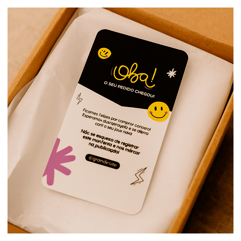 Cartão de Agradecimento - Personalizado - Frente