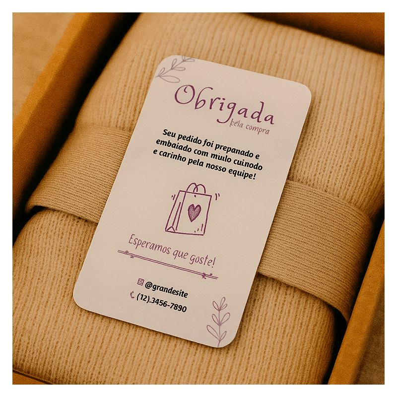 Cartão de Agradecimento - Personalizado - Frente