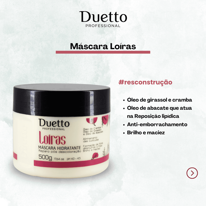 Máscara Hidratante Loiras Duetto Professional 500g