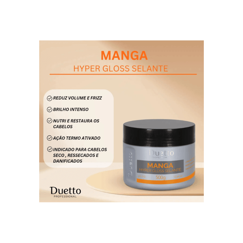 Máscara Hyper Gloss Selante Manga Duetto 500g