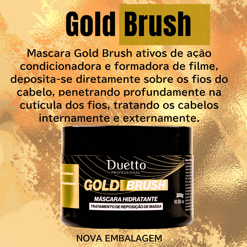 Máscara Hidratante Gold Brush Duetto 280g