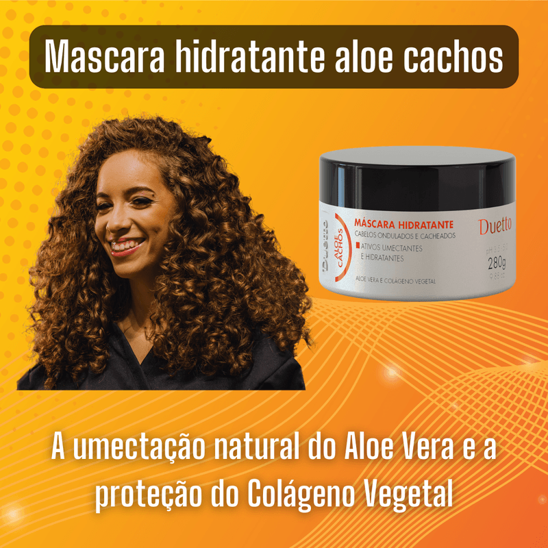 Máscara Hidratante Aloe Cachos Duetto 280g