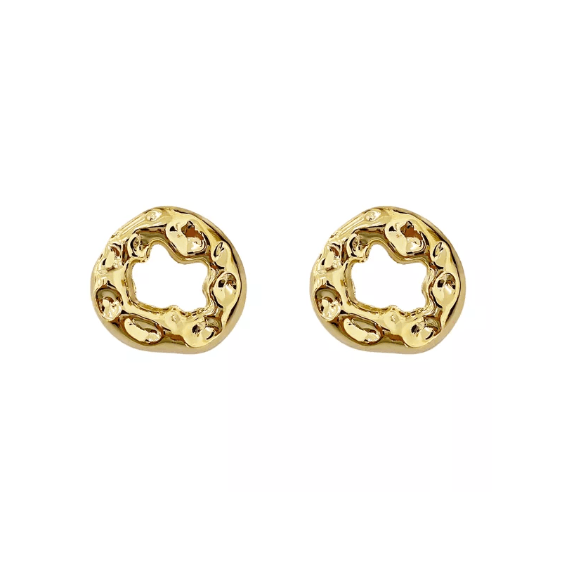 Brinco Vazado Organic Banhado a Ouro 18k - 2070001 - LOJAELLE