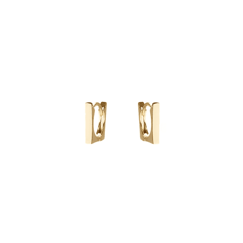 Brinco Argolinha Quadrada M 1,2cm Banhada a Ouro 1... - LOJAELLE
