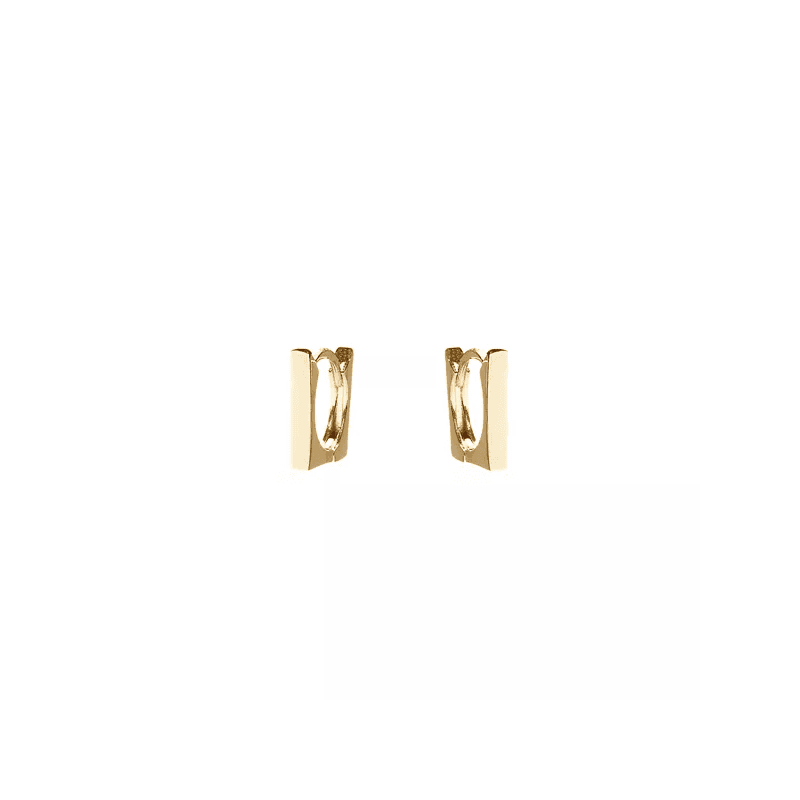Brinco Argolinha Quadrada P 1cm Banhado a Ouro 18k... - LOJAELLE