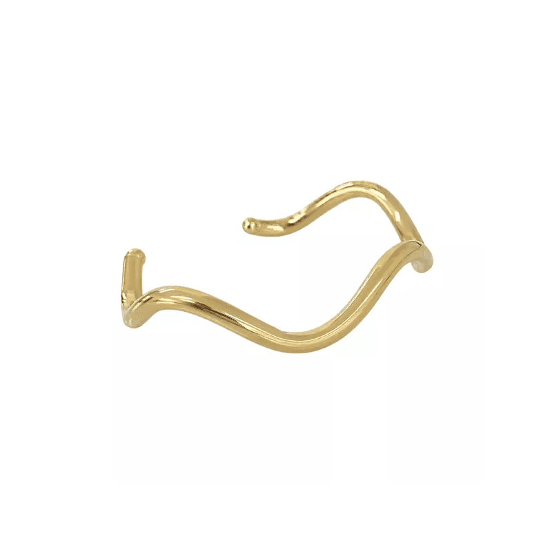 Bracelete Ondulado Liso Banhado a Ouro 18k - 21700... - LOJAELLE