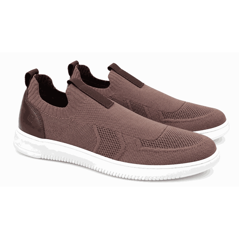 Sapatenis Masculino Apolo em Knit - Marrom E L