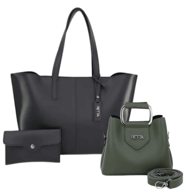 Kit Yasmin Preta + Chloe Verde Militar - RETTA