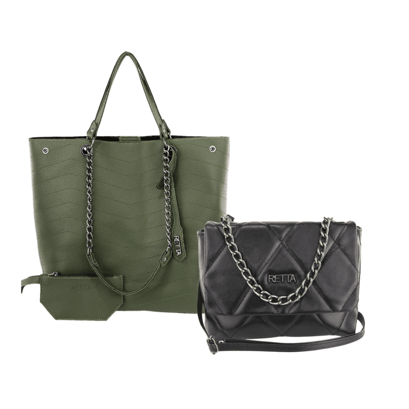 Kit Valentina Grande Militar + Malu Pequena Preta - RETTA