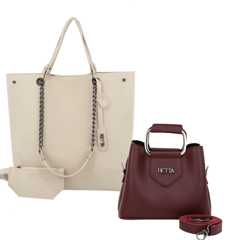 Kit Valentina Grande Marfim+ Chloe pequena Vinho - RETTA