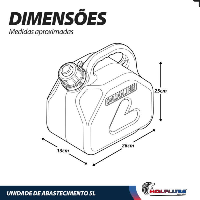Galão de Abastecimento Manual Para Transferência de Combustível 5L (2081W) - Lupus