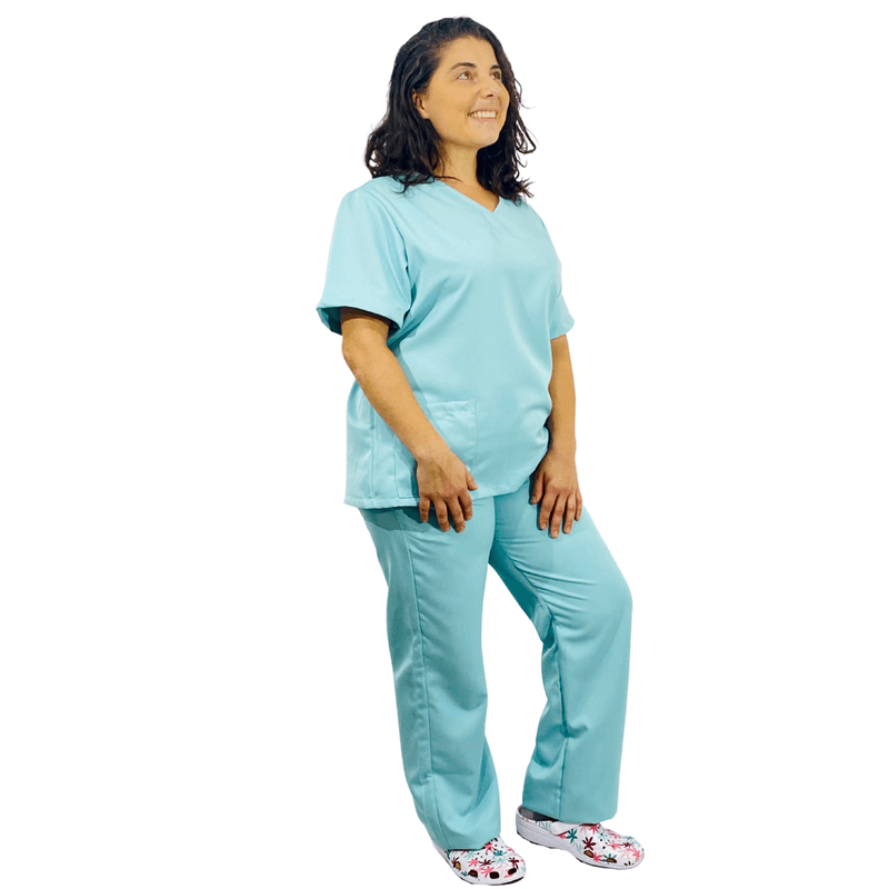 Pijama cirúrgico feminino verde água