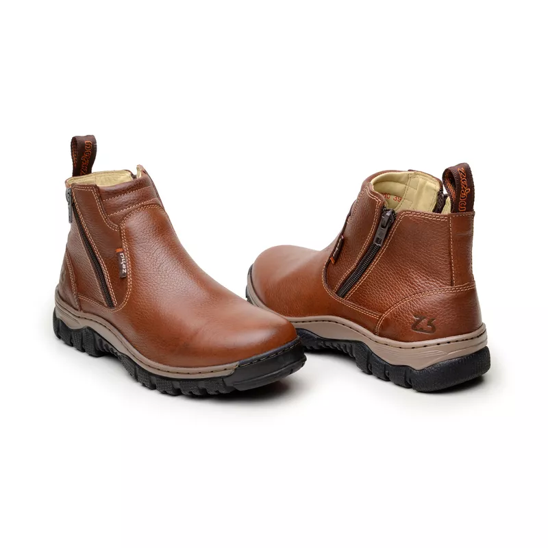 BOTINA COURO MASCULINA ZEBU ORIGINAL WHISKY 56060 | Cia da Botina