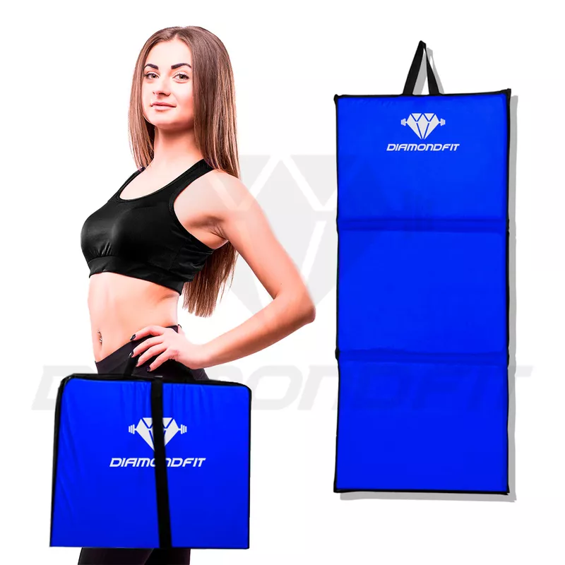 Colchonete Dobrável Maleta Azul Academia Fitness A... - Diamond Fit