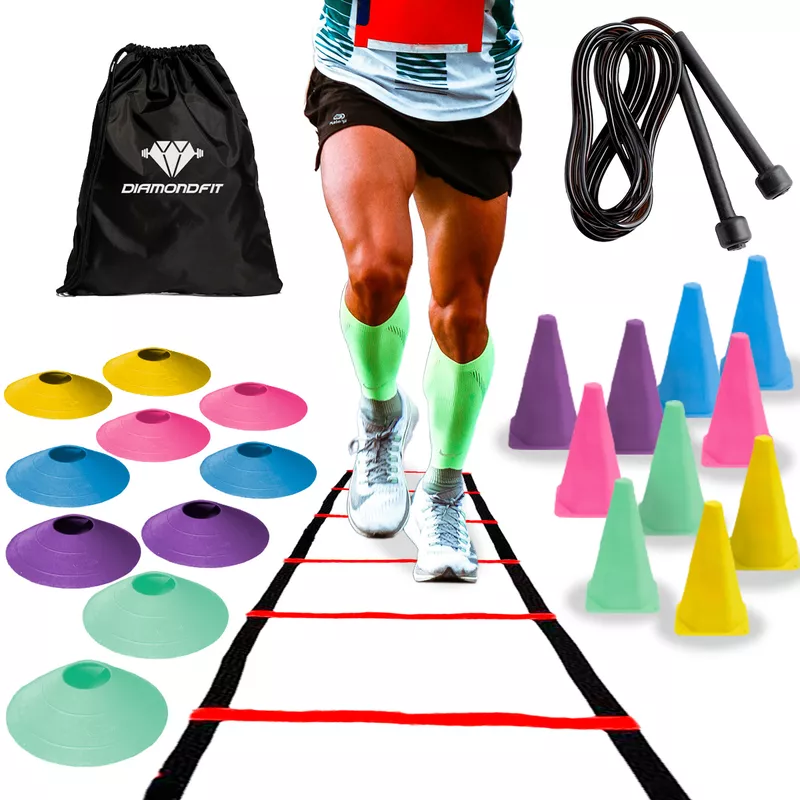 Kit De Treino Funcional Com Escada Vermelho de 7 D... - Diamond Fit
