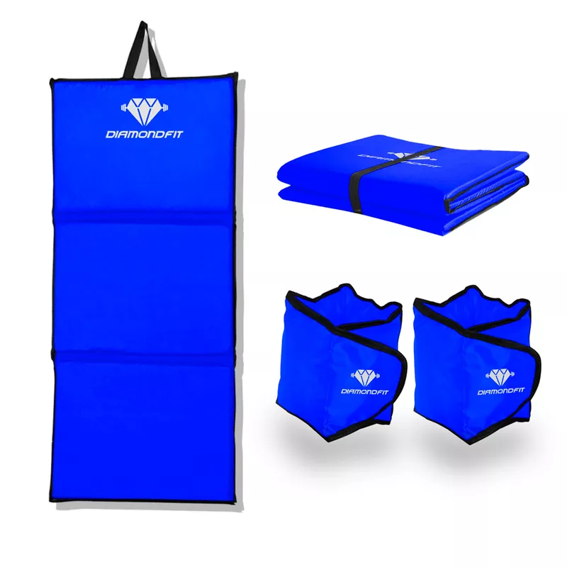 Kit Colchonete Dobrável D50 Academia Maleta + Par ... - Diamond Fit